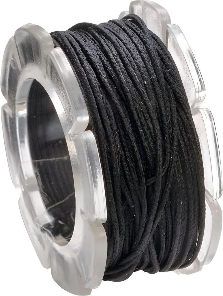 Fil pour macramé et nœud coulissant noir 1 mm x 5 m pour créateurs