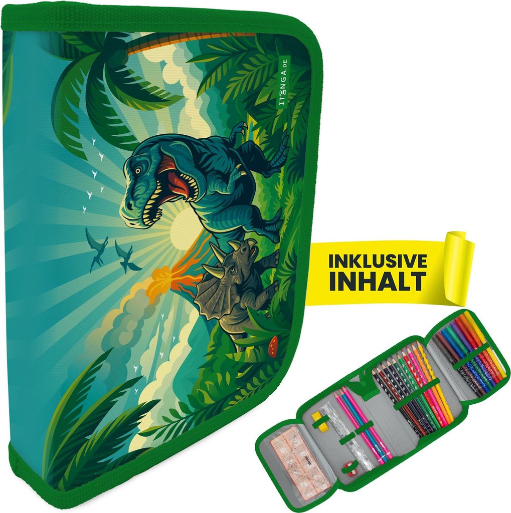 itenga Schüler-Etui Mäppchen Dinosaurier Dino World 28 Produktbild 