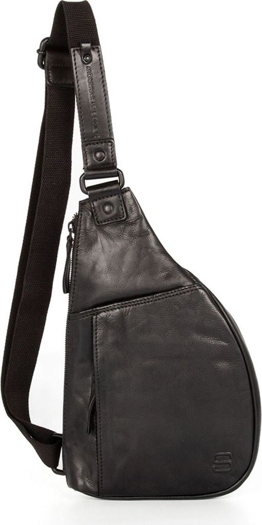 SPIKES & SPARROW Leder Sling Bag Umhängetasche Jamie Slingbag Black schwarz