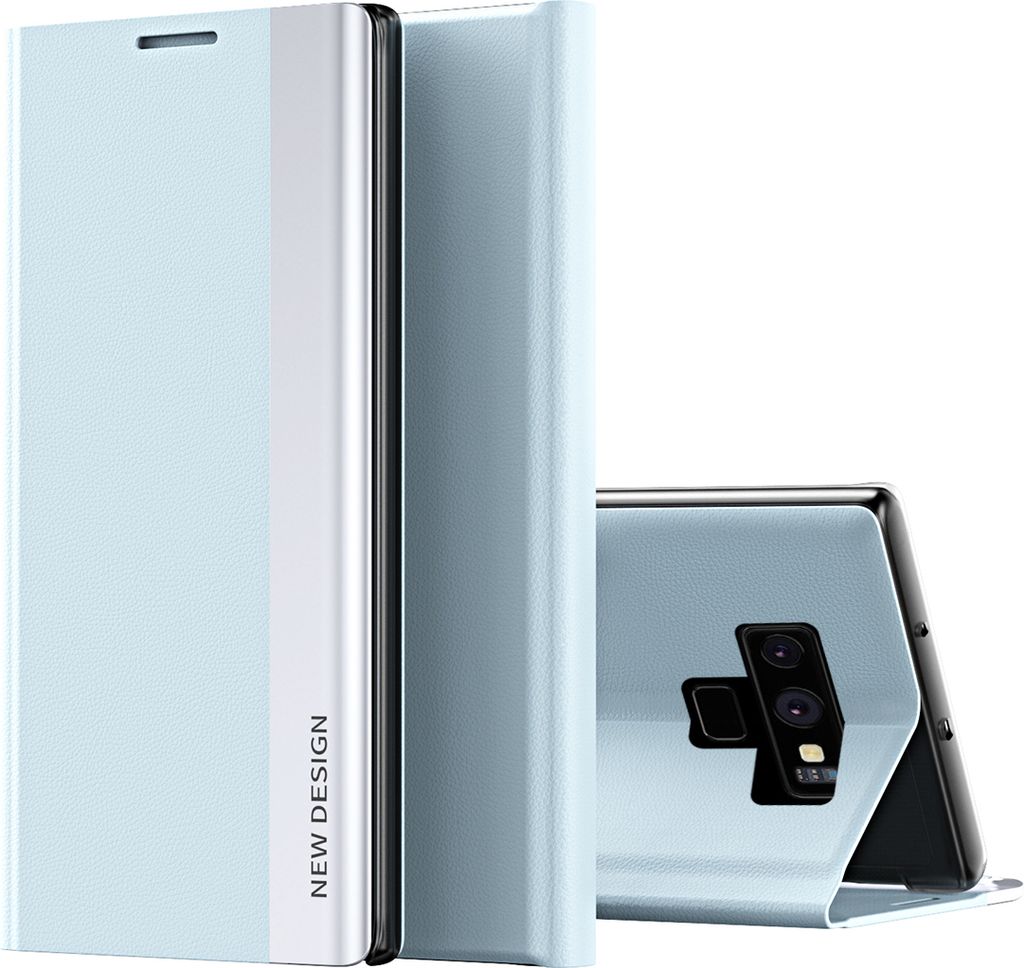 Galaxy Note 9 Hülle, LaimTop Leder PolyurethanMagnetisch Klapp Stand Schutzhülle für Samsung Galaxy Note 9 Blau