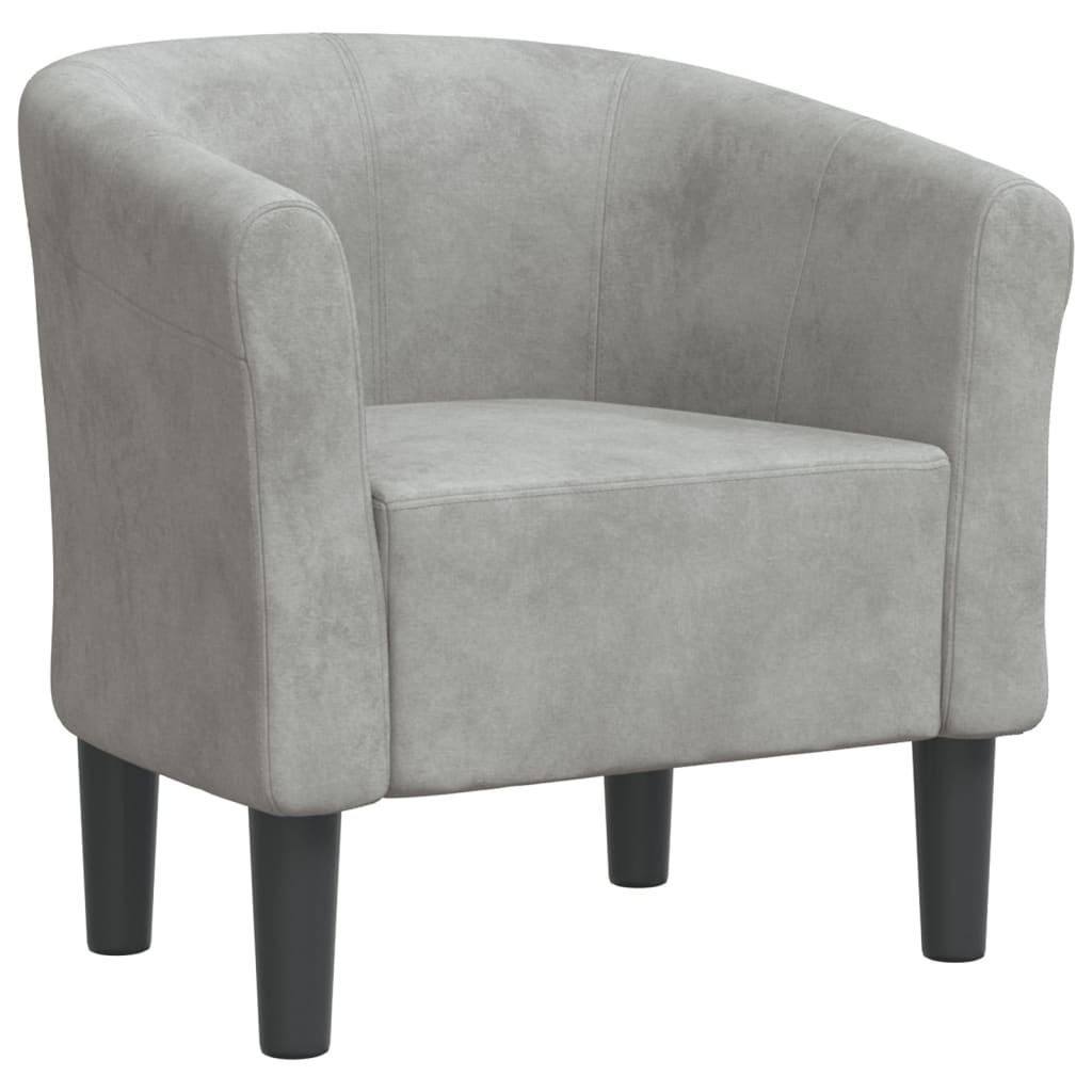 "WINTER SALE"Clubsessel - Modernes Design - TV-Sessel - Einzelsofa - Hellgrau Samt - Couchsessel NEU5228325