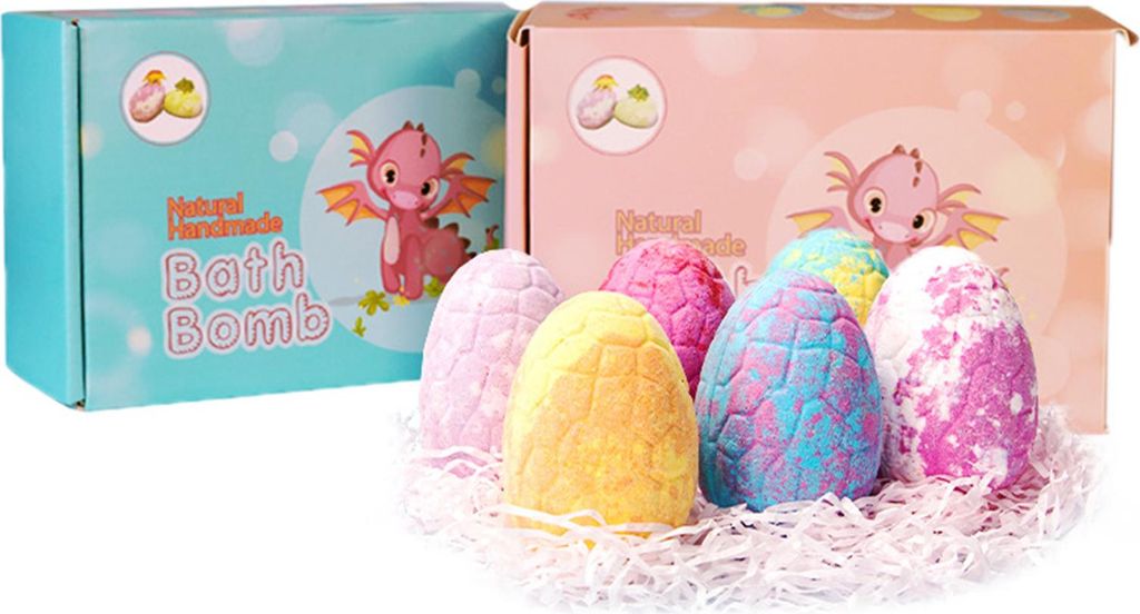 6-teiliges Badebomben-Geschenkset mit Dinosaurier-Spielzeug im Safe Spa Fizz Balls Kit
