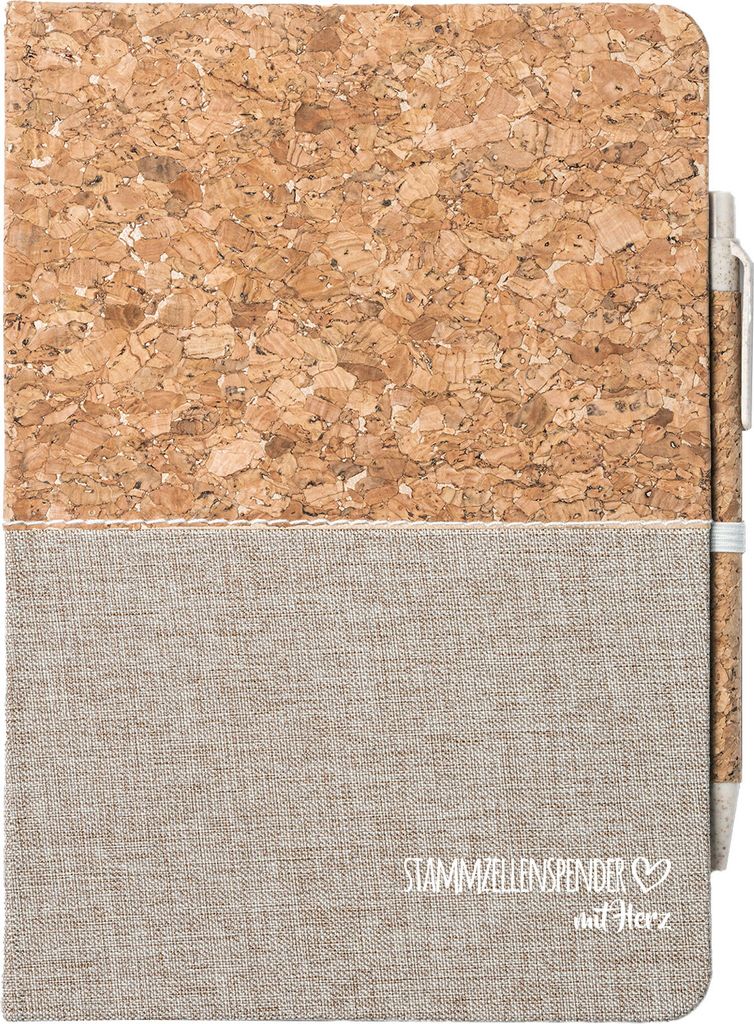 Huuraa Notizbuch A5 Stammzellenspender mit Herz 80 Blatt inkl. Kugelschreiber Tagebuch Geschenkidee