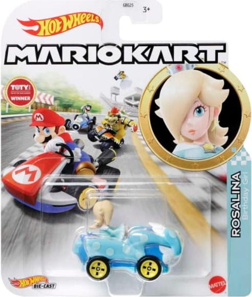 Mattel GBG25; HDB32 - Hot Wheels Mario Kart 1:64 Die-Cast Rosalina Birthday Girl