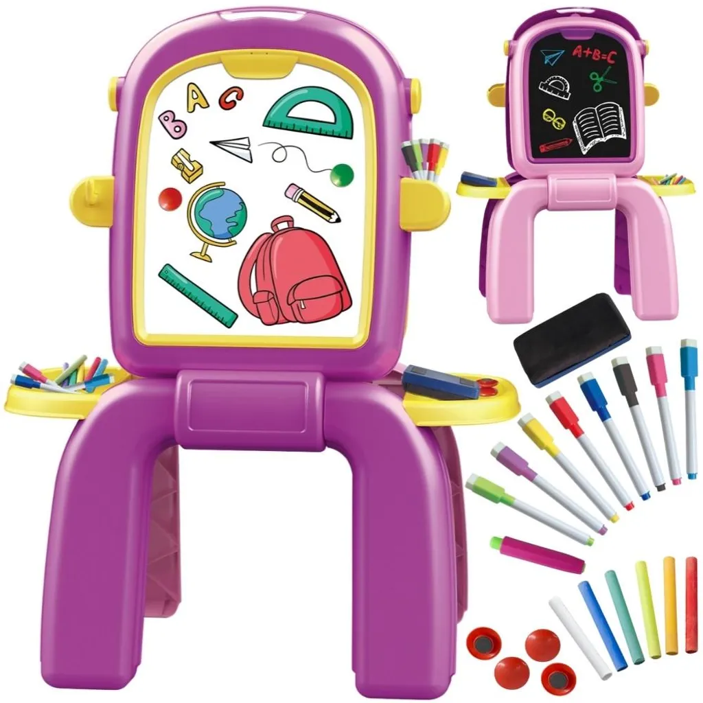 Tableau éducatif double face Woopie pour apprendre à écrire et dessiner
