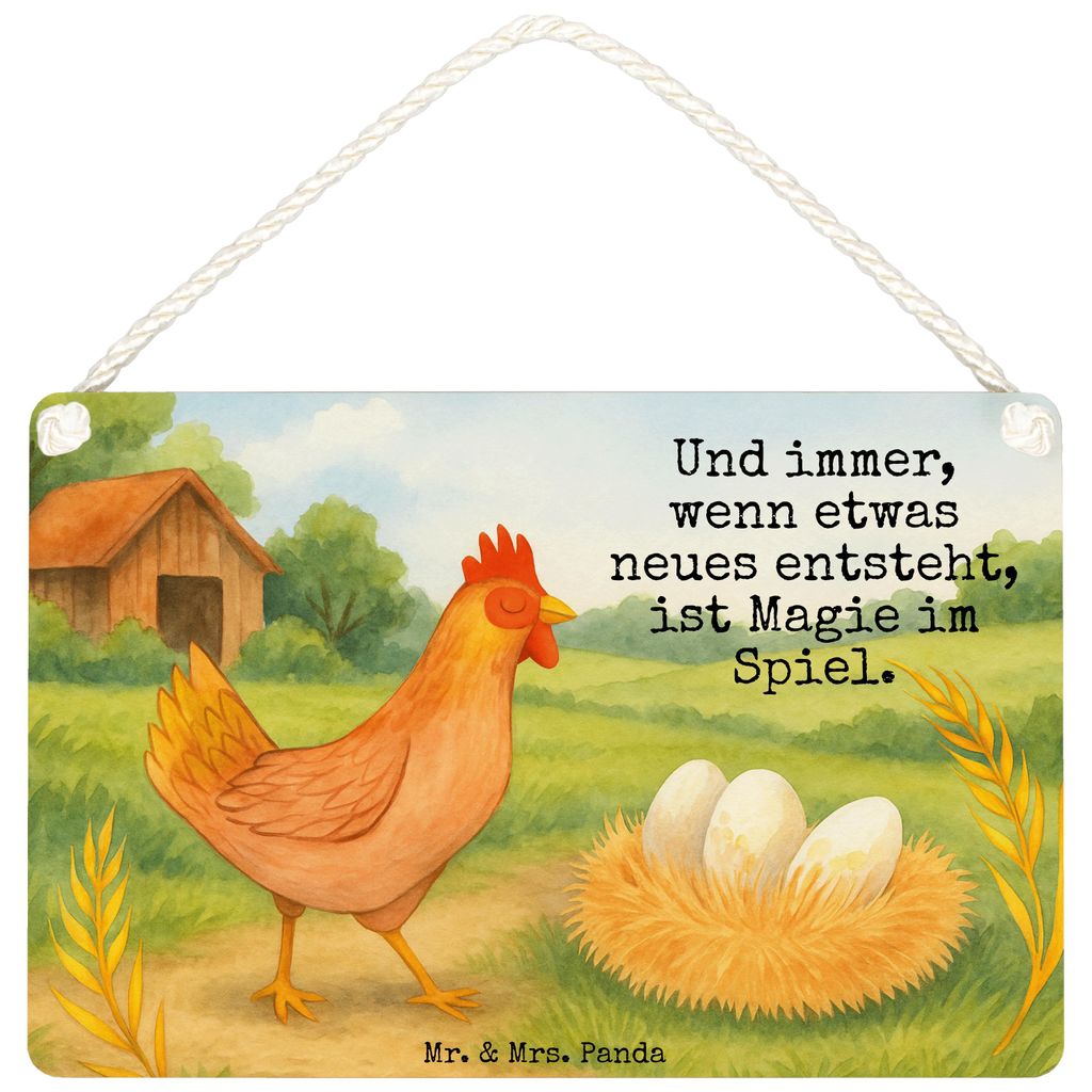 Mr. & Mrs. Panda Schild Huhn Stolz Design DIN A4 - Weiß - Geschenk, Wandbild Holz, holzbild, Bauernhof, Hof, Hahn, Türschild, Holzschild, Eier, S...