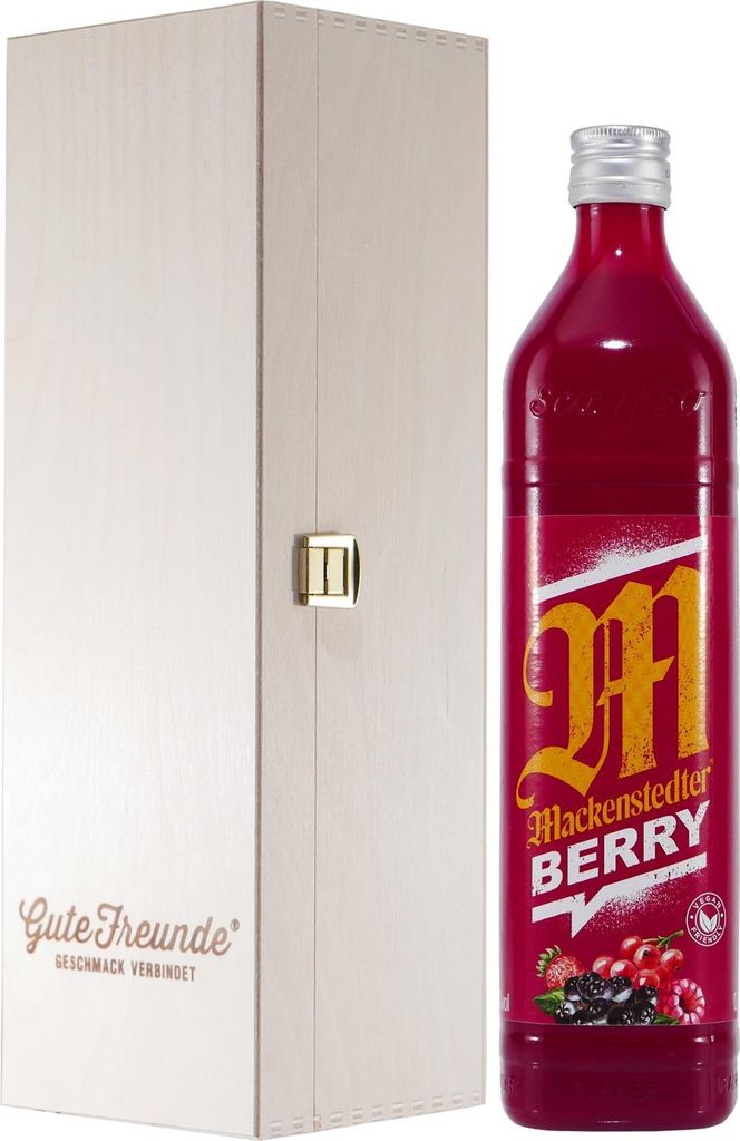 Mackenstedter Berry Likör mit Geschenk-Holzkiste