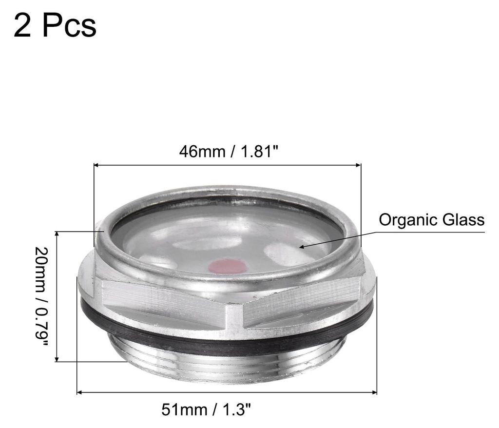 2Stk Luftkompressor ?lstandanzeige Schauglas M42x1.5mm Glas Flš¹ssigkeitsanzeiger