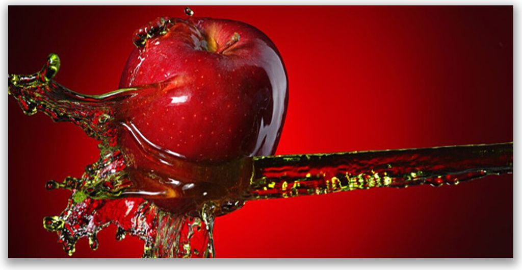 Glasbilder 140x70 Wandbild Druck auf Glas Apfel Wasser Küche