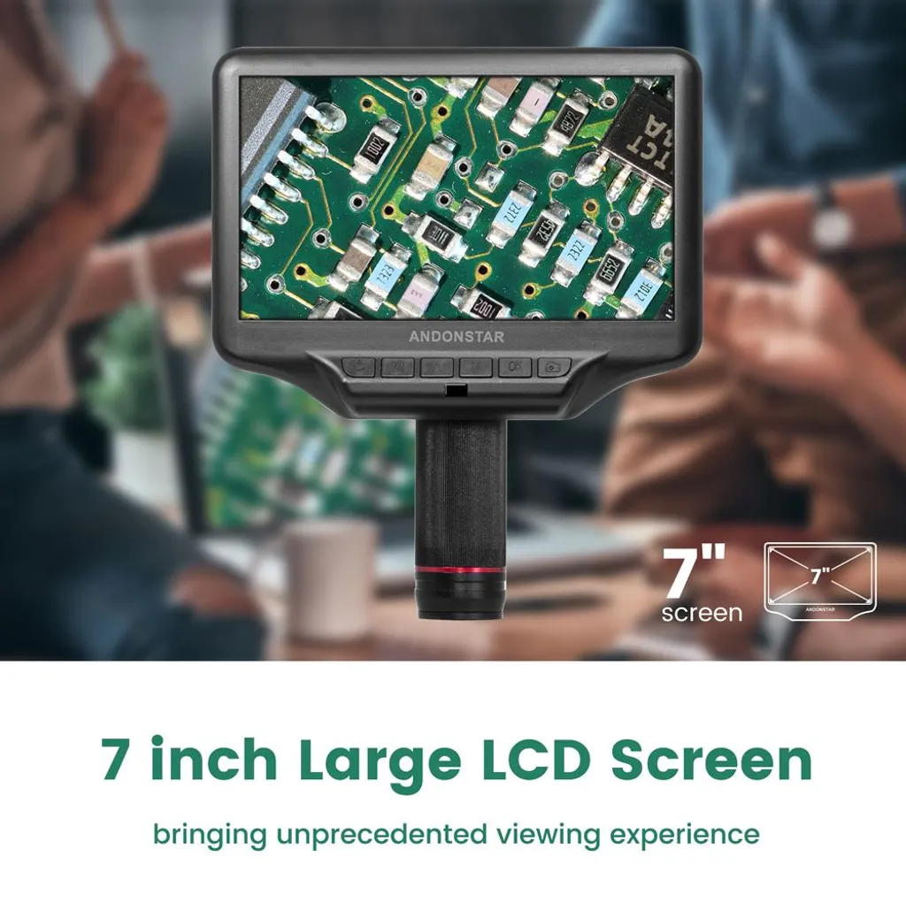 Microscope numérique avec écran LCD 7" et zoom 270x pour laboratoire