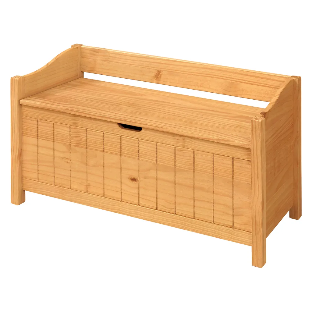 Banc d'Entrée Corona 2 en Bois Massif Ciré Finition Traditionnelle Miel