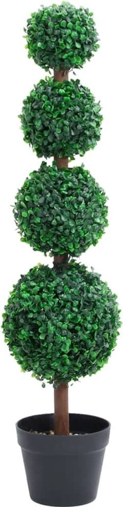 Künstlicher Buchsbaum mit Topf Kugelform Grün 90 cm