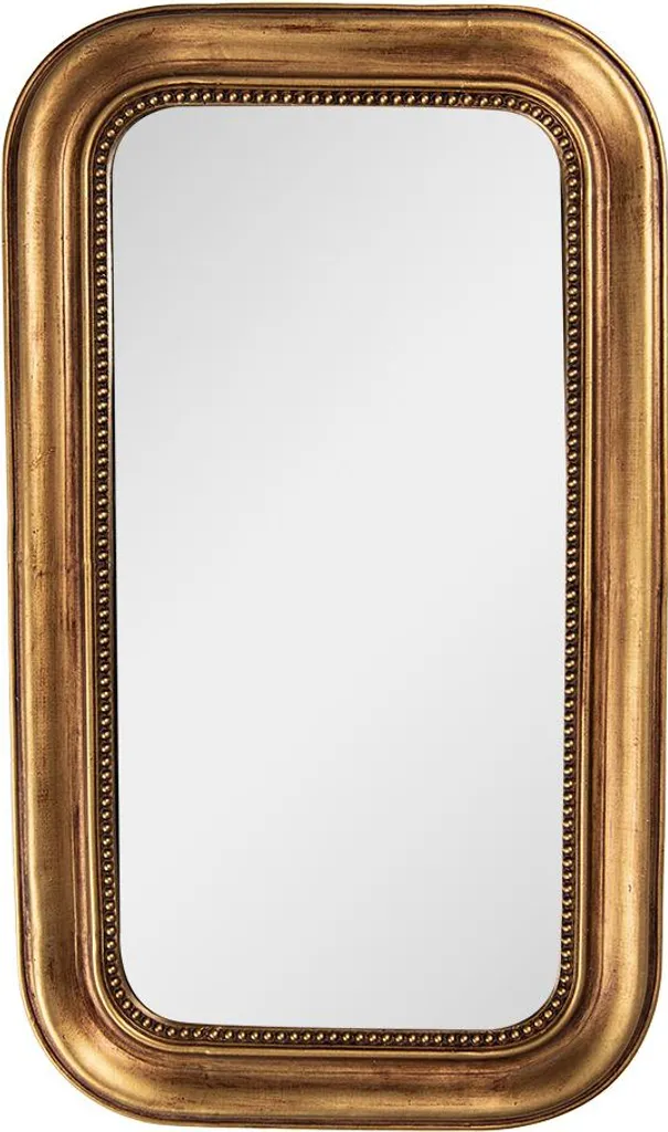 Miroir Clayre & Eef 21x2x36 cm en plastique doré - Style Baroque Chic
