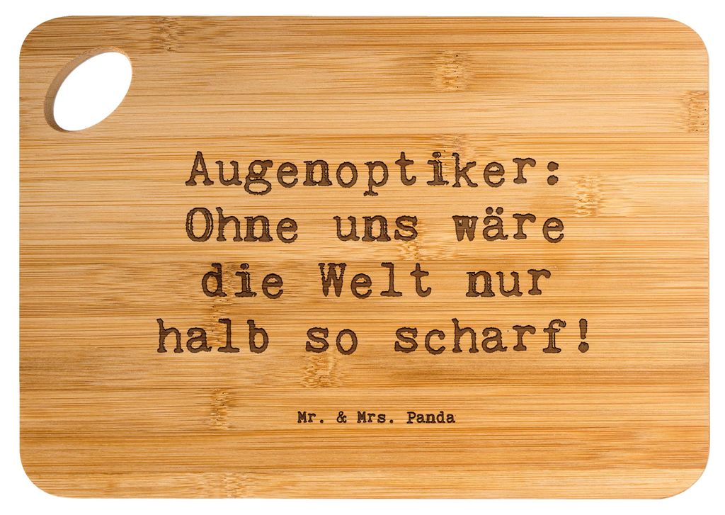Mr. & Mrs. Panda Holzbrett Spruch Augenoptiker Schärfe - Transparent - Geschenk, handgefertigte Geschenke, Brillenmode, Frühstücksbrett, Frühst...