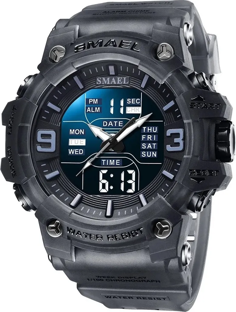 Montre de Sport Homme SMAEL Travis - Idéale pour Running et Fitness Gris