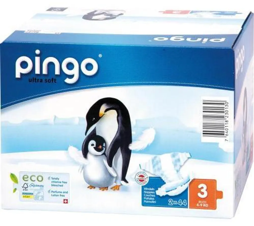 Pack Jumbo 88 Couches Pingo Bio Taille 3 (4-9 kg) - Confort Quotidien
