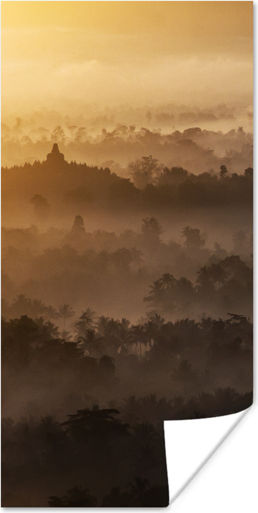 MuchoWow Poster Nebel über Java 60x120 cm - Wandschmuck