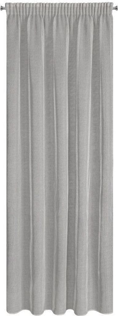 EUROFIRANY | Gardinen - KIM - 140x300 cm - Silber - Minimalistisches Design - Lichtdurchlässig und elegant
