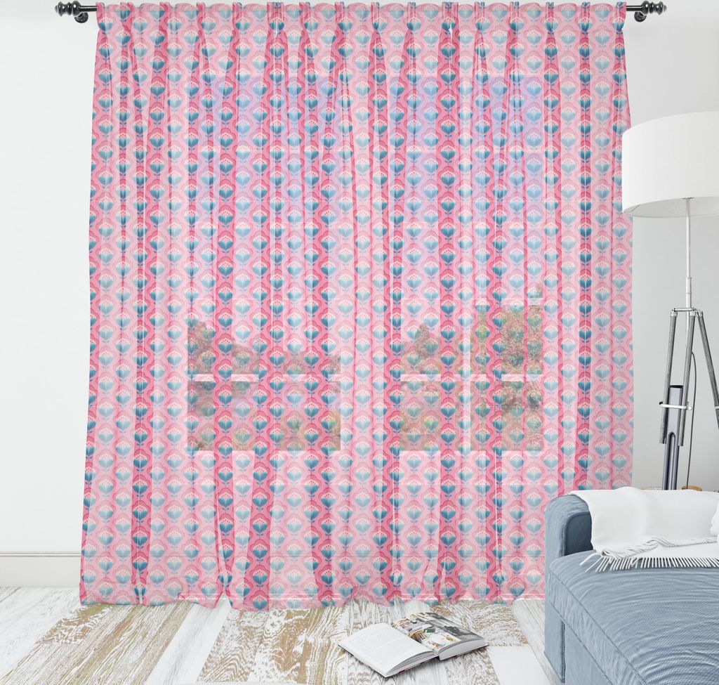 ABAKUHAUS Blumen Wandteppich, Repetitive Retro 70er Blick Blush Blumen Geometrisch Illustration, Wohnzimmer Schlafzimmer seidiges Satin Wandtuch, 1...