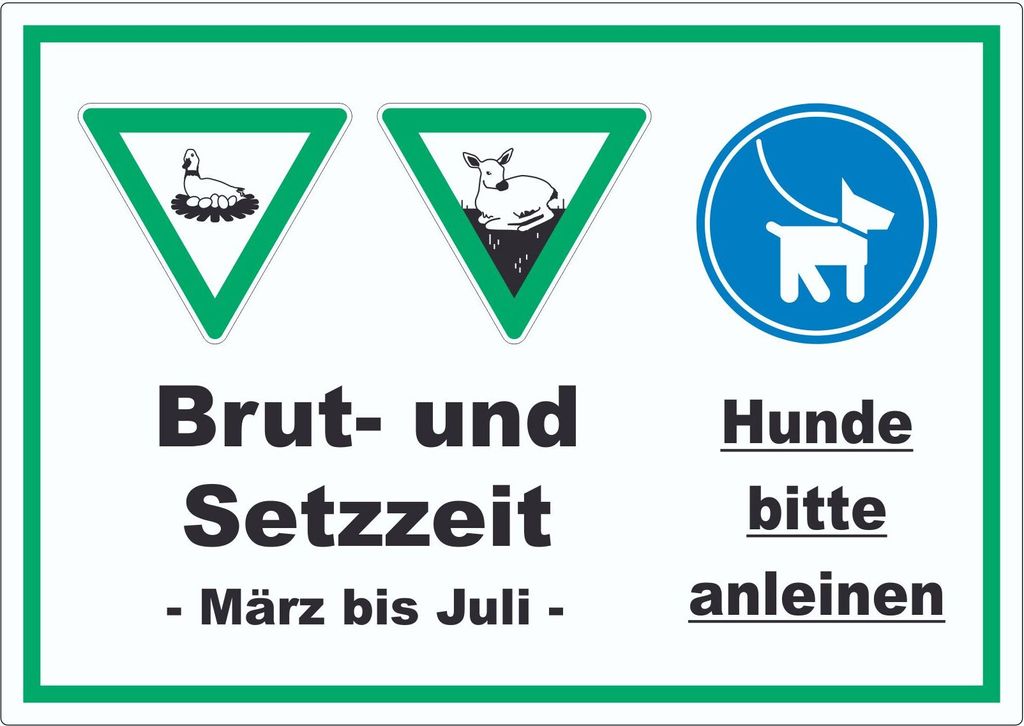 Brut- und Setzzeit März bis Juli Aufkleber A4 (210x297mm)