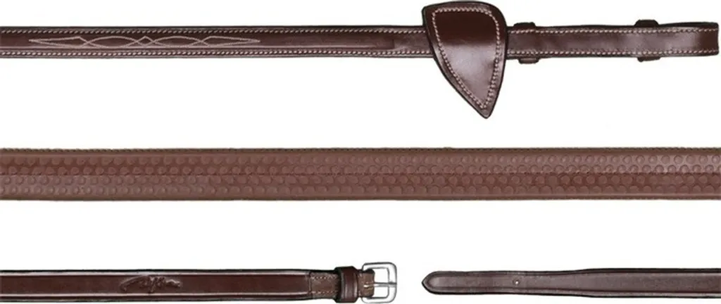 Rênes Hunter Dyon en Cuir et Caoutchouc Grip 16 mm Finition Crème