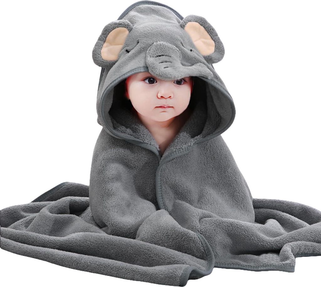 1 Stück Cartoon Tier Baby Badetuch für Neugeborene, Baby, Kleinkind, Säugling - saugfähige große Baby Handtuch - Bär, 80*80CM