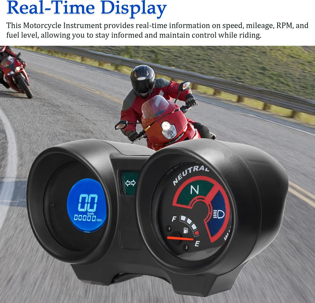 Compteur de vitesse LCD moto universel 12V 10000 tr/min digital LED