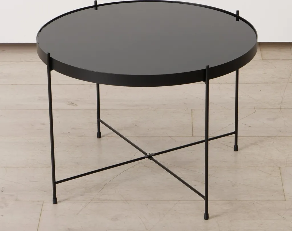 Table basse d'appoint pour petit salon - Métal et Verre SHERIN 40 cm