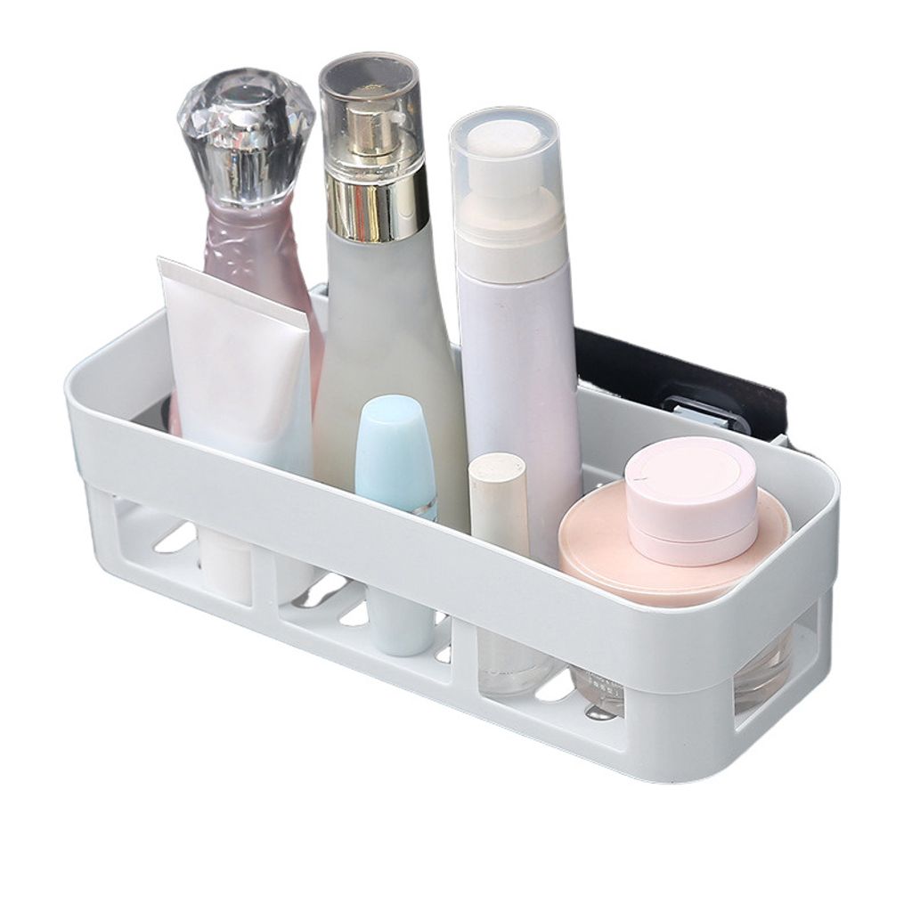 Regal, Dusch-Organizer, Selbstklebender Küchenregal-Spind, stanzfreier Badezimmer-Organizer für Shampoo, Handtücher, Duschgel und Duftstoffe(W...