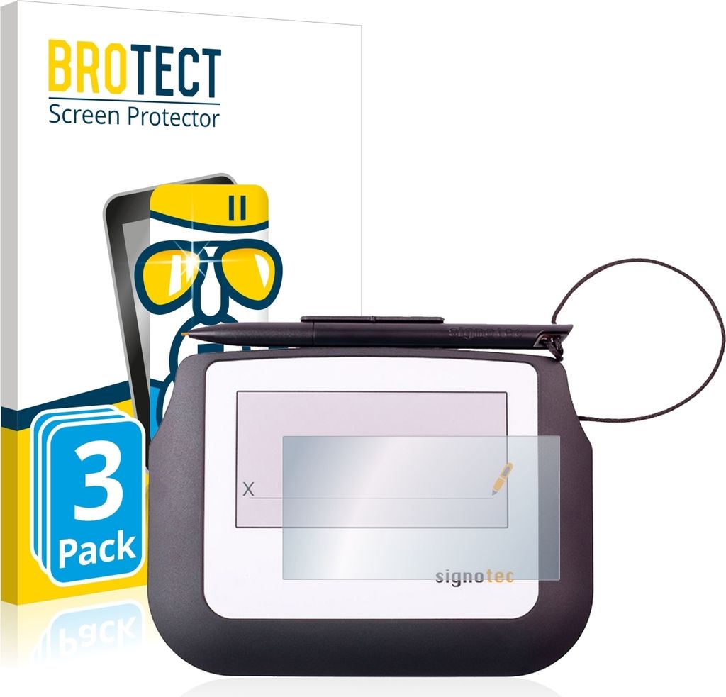 3x BROTECT Schutzglas für Signotec Signature Sigma Lite Schutzfolie Panzer Folie Glas Display Schutz klar