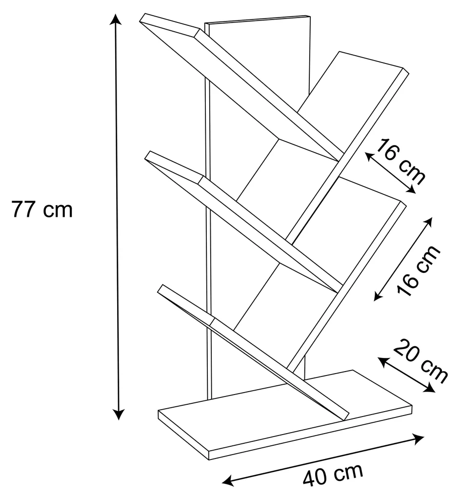 Petite Bibliothèque en Bois Nulis VCM - Format Compact 77x40cm Robuste - 4
