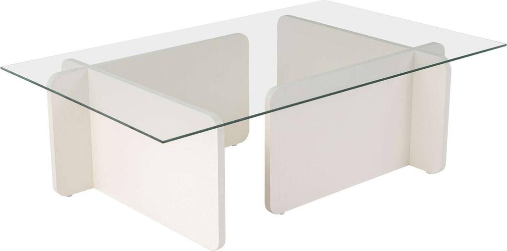 Dmora Couchtisch Itri 105x65x30h cm Weiß Zeitschriftenhalter