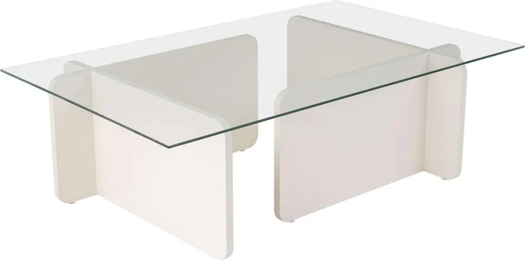 Table basse Kallias blanc 105x65x30 cm avec porte-revues intégré