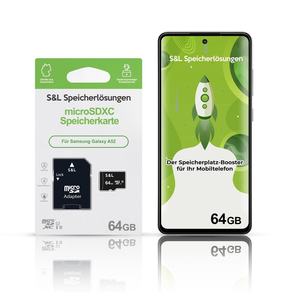 microSD Speicherkarte S&L für Samsung Galaxy A52 - Speicherkapazität: 64 GB