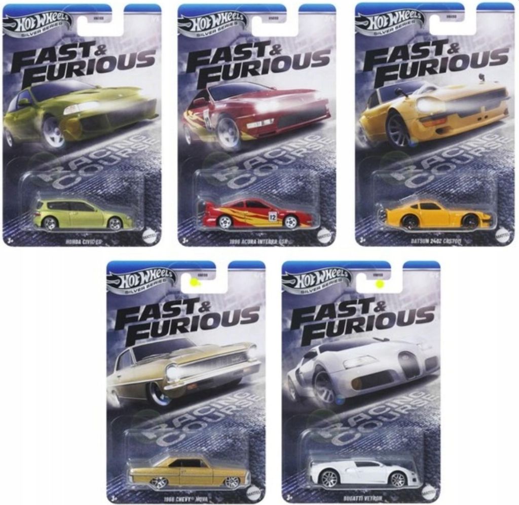 HOT WHEELS RACING COURSE Silver Series FAST & FURIOUS – 5er Auto-Set 1:64