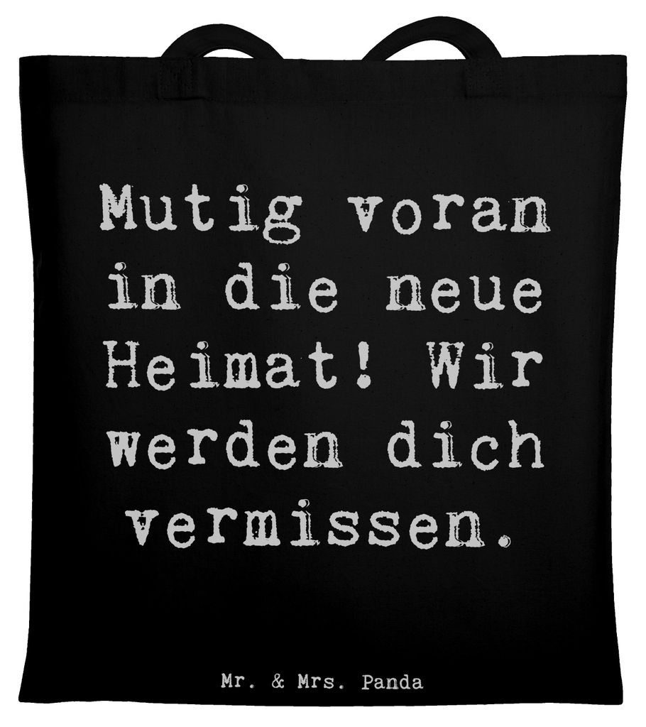 Mr. & Mrs. Panda Jutebeutel Spruch Umzug in eine neue Stadt - Schwarz - Geschenk, Trost, Horizonte, Laptoptasche, Tote Bag, Zuversicht, Veränderun...