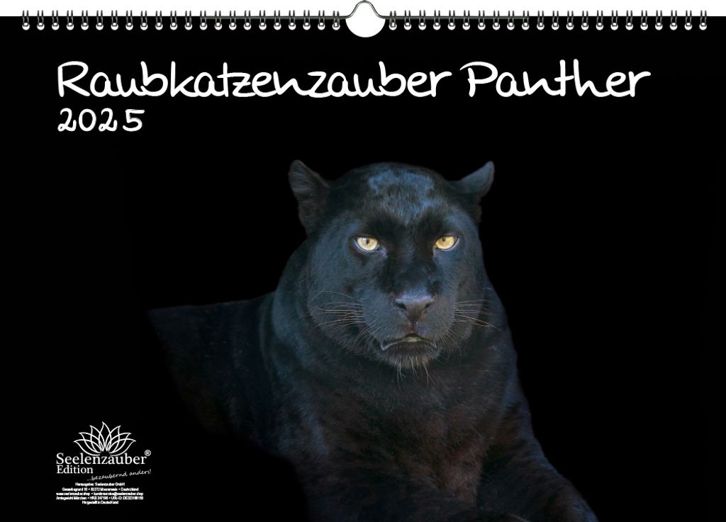 Raubkatzenzauber Panther DIN A3 Kalender für 2025 Panther - Seelenzauber