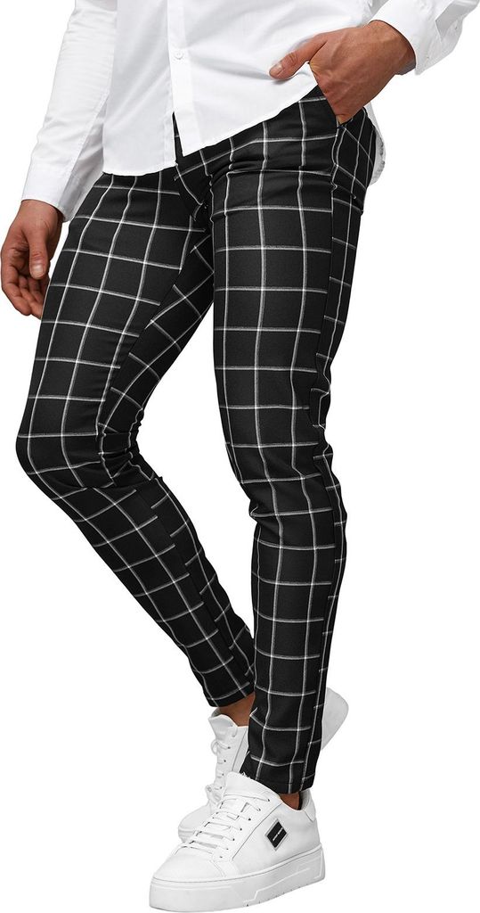 Herren Chino Hose Schwarz OZONEE DJ/5522Z 32