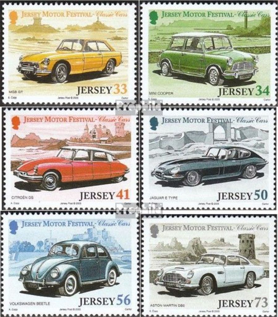 Briefmarken GB - Jersey 2005 Mi 1181-1186 (kompl.Ausg.) postfrisch Alte Automobile