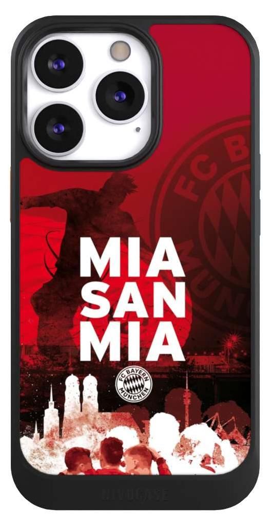 NIVOCASE Hülle für Apple iPhone 13 Pro Handyhülle NIVOcore Case Schwarz FC Bayern München FCB Mia San Mia