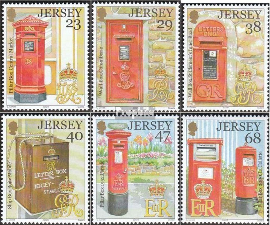Briefmarken GB - Jersey 2002 Mi 1055-1060 (kompl.Ausg.) gestempelt Briefkästen