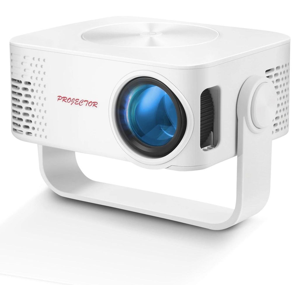M60 Mini 4K Beamer - Heimkino Projektor - 1080p Full HD, 23000 Lumen - WiFi 6, Bluetooth, für Smartphone/TV-Stick/USB - 360° drehbar - Weiß
