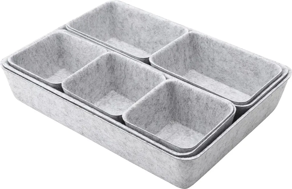 Organisateur de Tiroir en Feutre Empilable - Set de 8 Bacs Multi-tailles