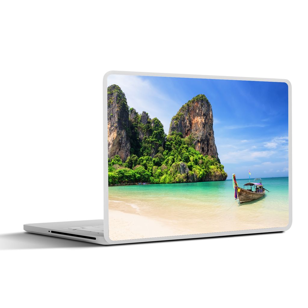 MuchoWow Laptop Aufkleber Sticker Cover Strand - Meer - Thailand - Boot 31x22.5 cm - Laptop-Deko