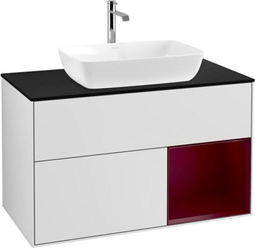V&B Waschtischunterschrank Finion 100, Pl bla m, Reg Peo m Lac, wh. m Lac