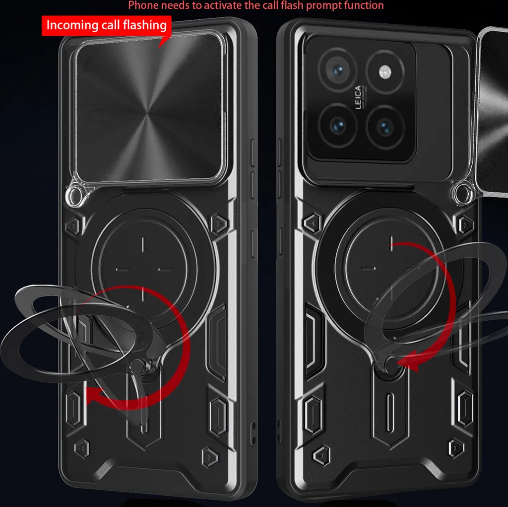 Custodia Argento Xiaomi 14T: Protezione Fotocamera e Supporto Auto - 2