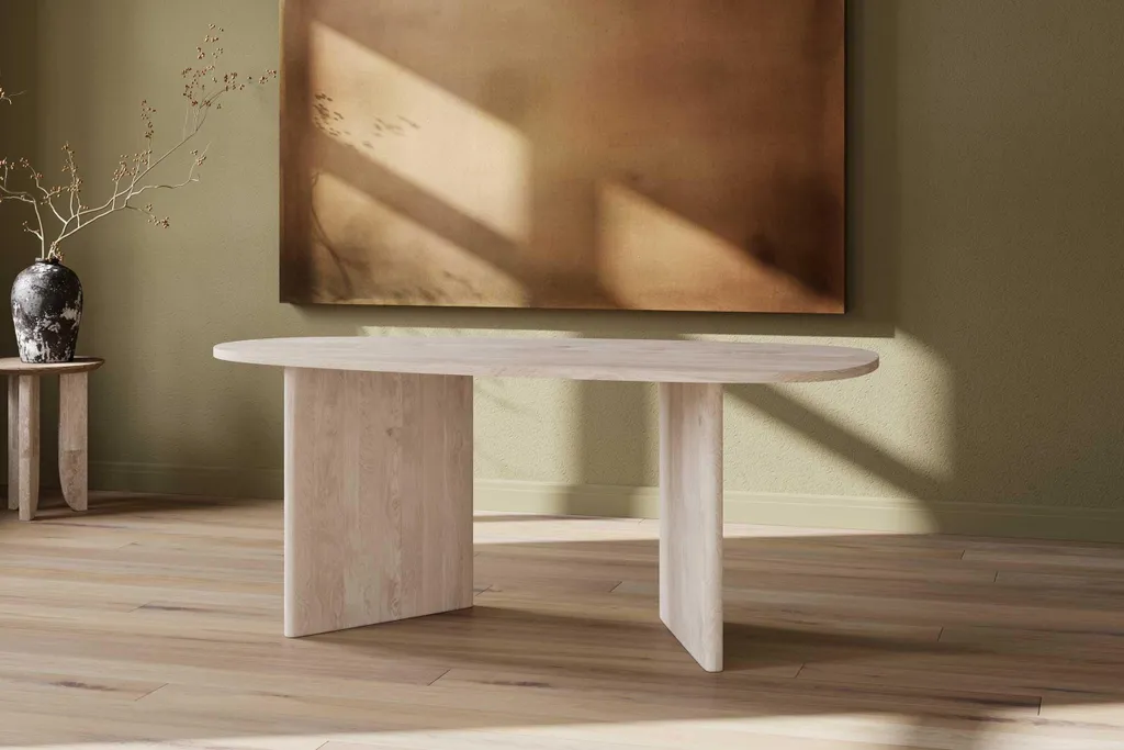 Table Grönvik ovale bois naturel 180cm, design moderne et pieds robustes