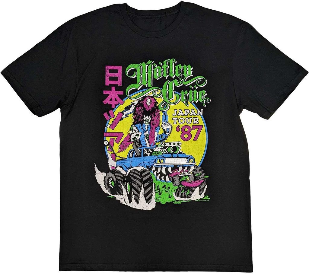Motley Crue - "Girls Girls Girls Japanese Tour ́87" T-Shirt für Herren/Damen Uni RO8723 (M) (Schwarz)