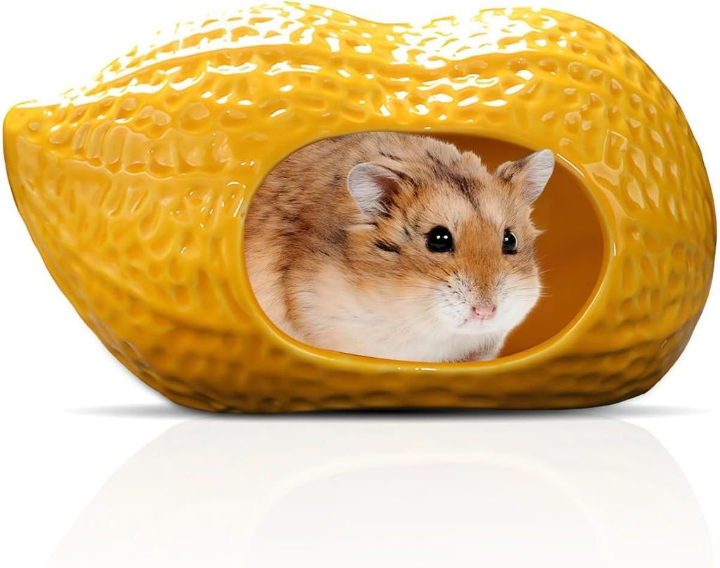 Hamsterhaus, Hamsterversteck, Erdnussf?rmiges Keramik-Hamsterhaus, Hamsterh?hle, Hamsternest, Versteck fš¹r Hamster, Rennm?use, Kleintiere