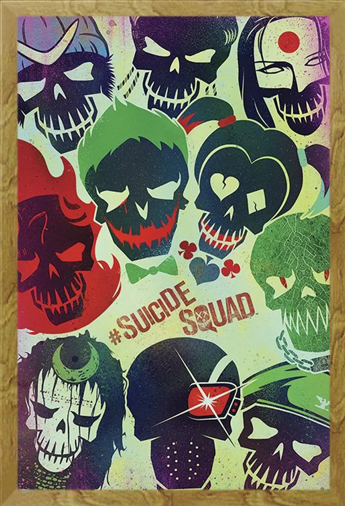 Cornice Shinsuke Rovere con Poster Suicide Squad Teschi 61x91.5cm